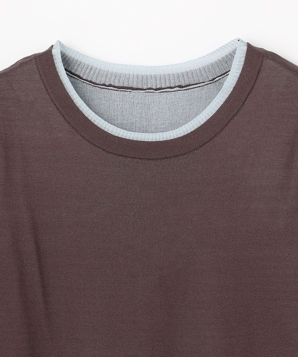 ANY カラーレイヤードニットTシャツ 