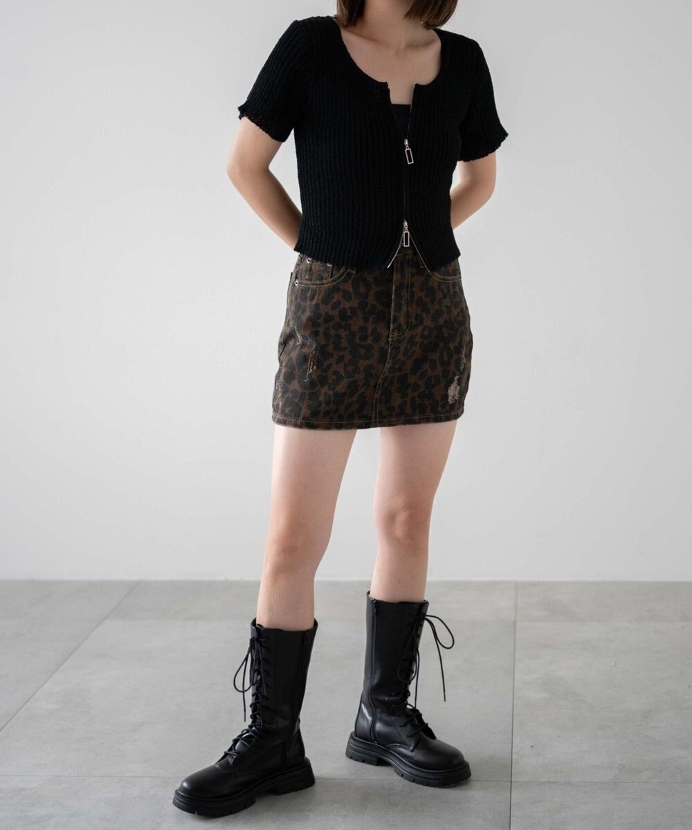 WEGO レオパードダメージミニスカパン 