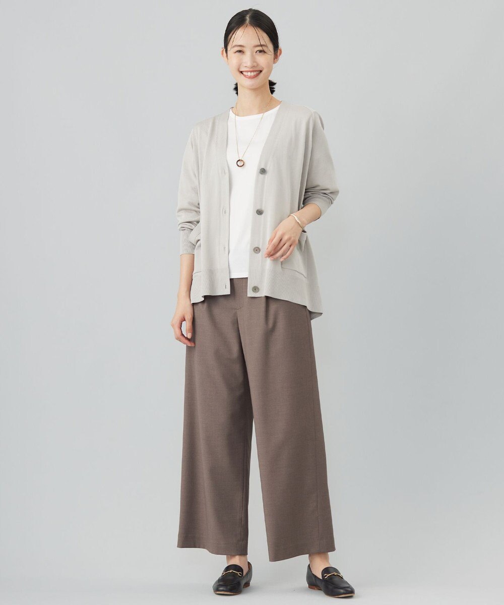 J.PRESS LADIES L プレーティングジャージー タックスリーブ カットソー 