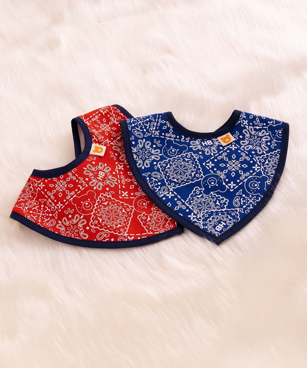 MIKI HOUSE HOT BISCUITS バンダナ風柄スタイ 