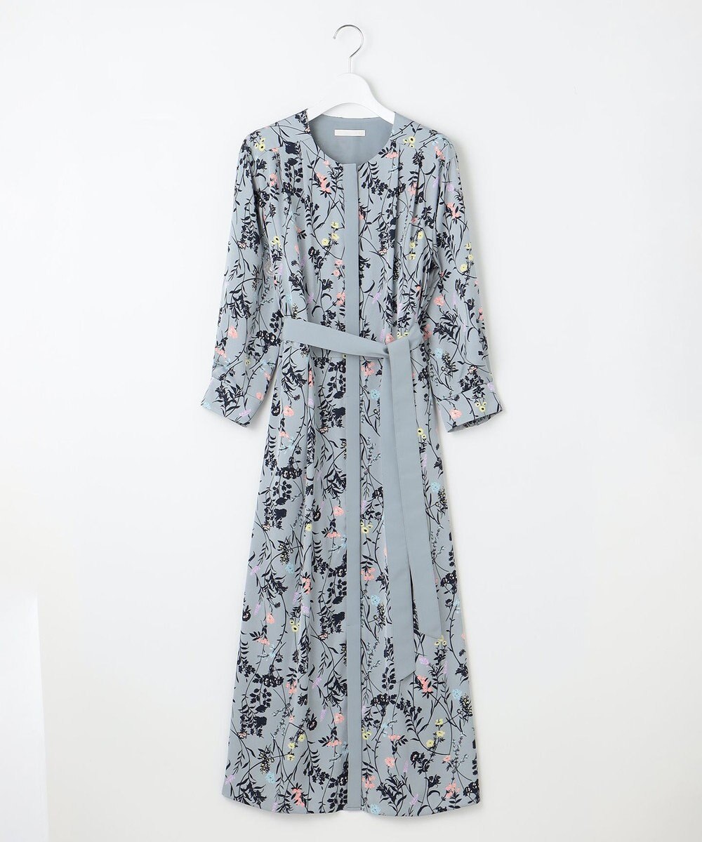 自由区 S 【WEB&一部店舗限定】ハーバルフロープリント8分袖 ワンピース 