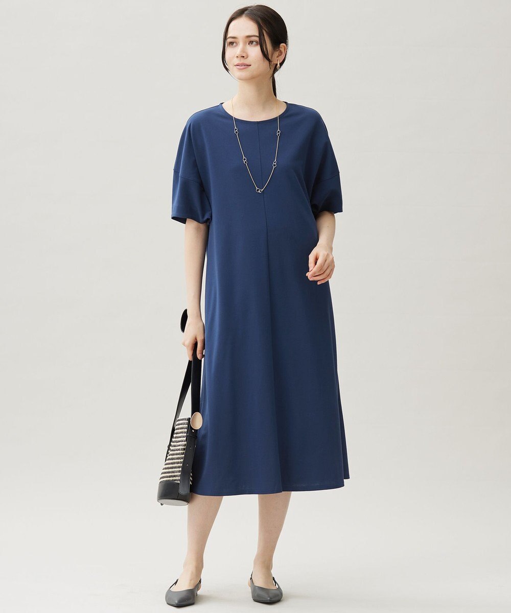 自由区 S 【接触冷感・UVカット・吸水速乾・抗菌防臭・洗える】ハイカウントモクロディ ワンピース 