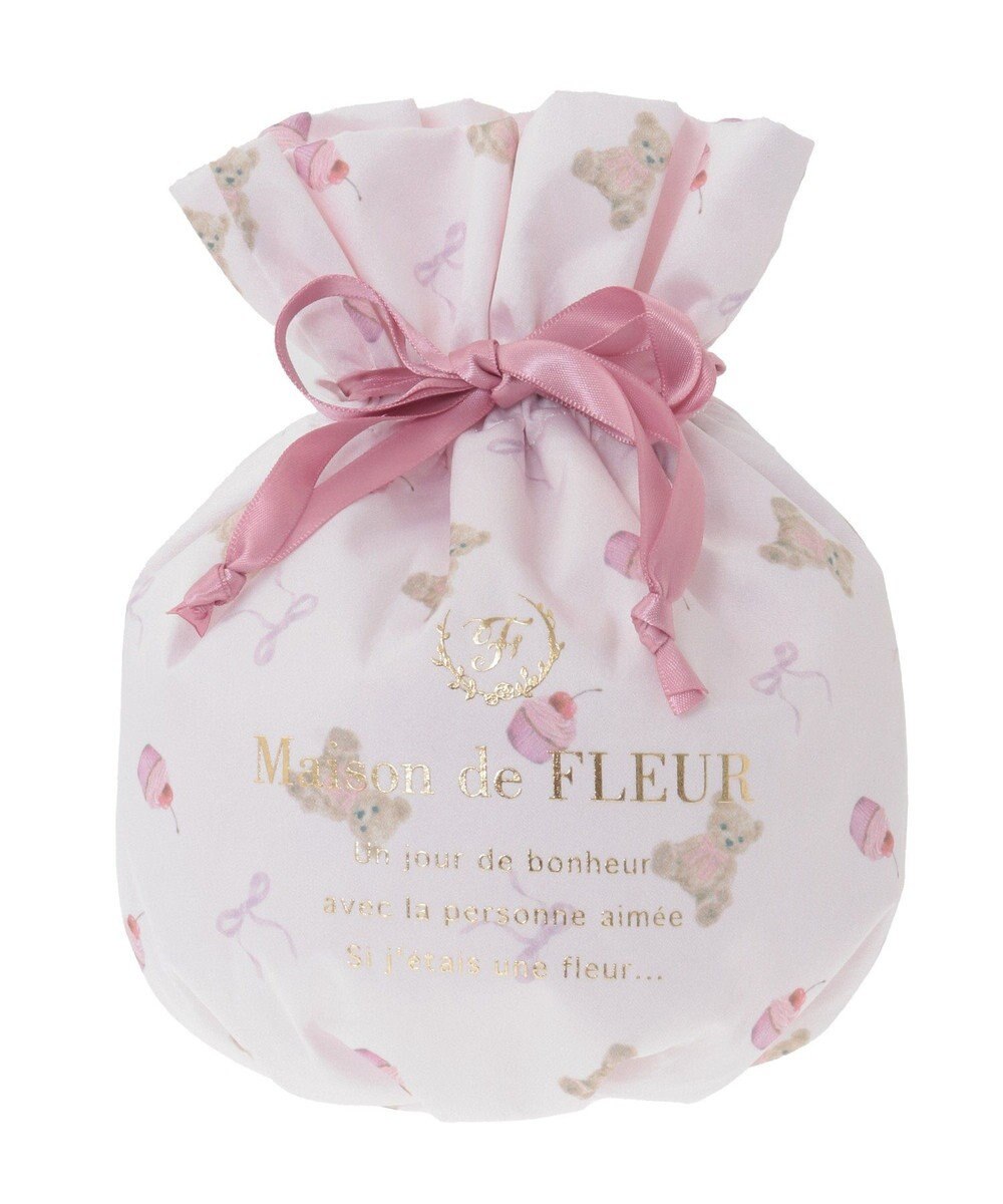 Maison de FLEUR ベア総柄巾着ポーチ 