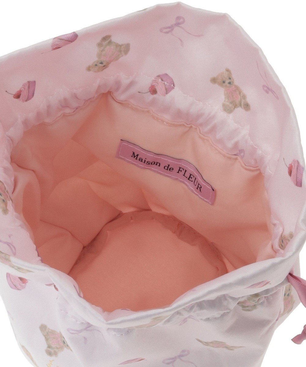 Maison de FLEUR ベア総柄巾着ポーチ 