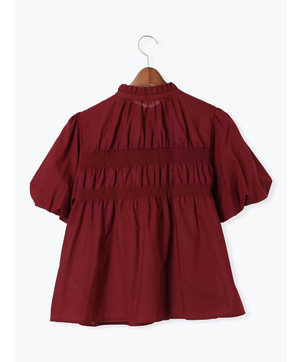 Te chichi スタンドフリル5分袖シャーリングブラウス 