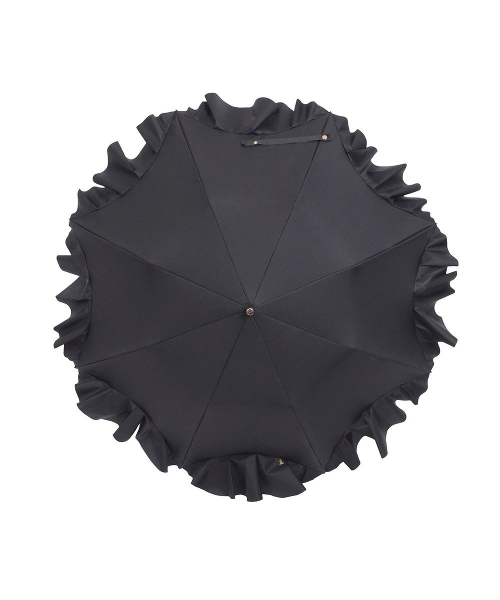 MOONBAT 【1級遮光/遮熱/UV】LANVIN en Bleu (ランバン オン ブルー)晴雨兼用日傘 ラッフルフリル 無地 チャーム付き 折りたたみ傘 楽折 