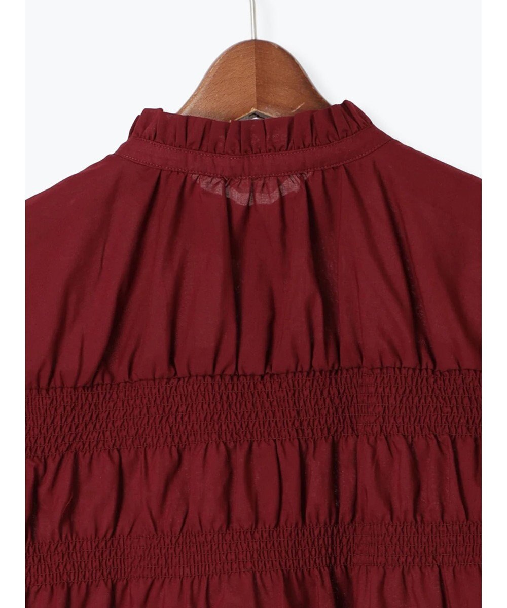 Te chichi スタンドフリル5分袖シャーリングブラウス 