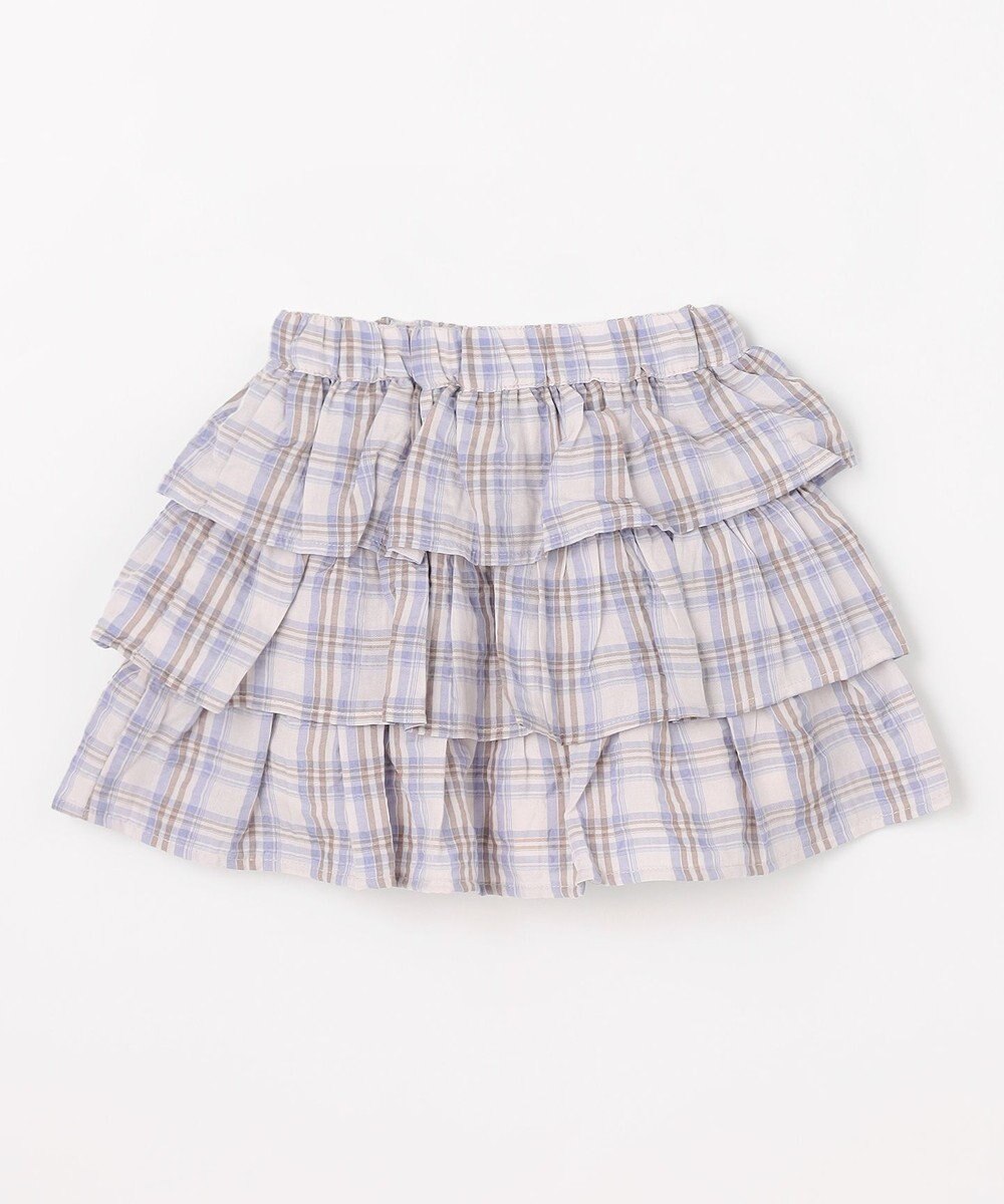 ANY KIDS 【洗濯機可能】ティアード チェックスカパン 