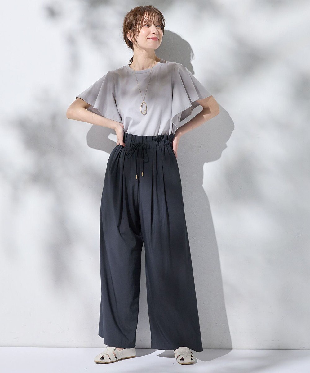 ANY 【新色追加/ウエストゴム】清涼リラックスハイウエストパンツ 