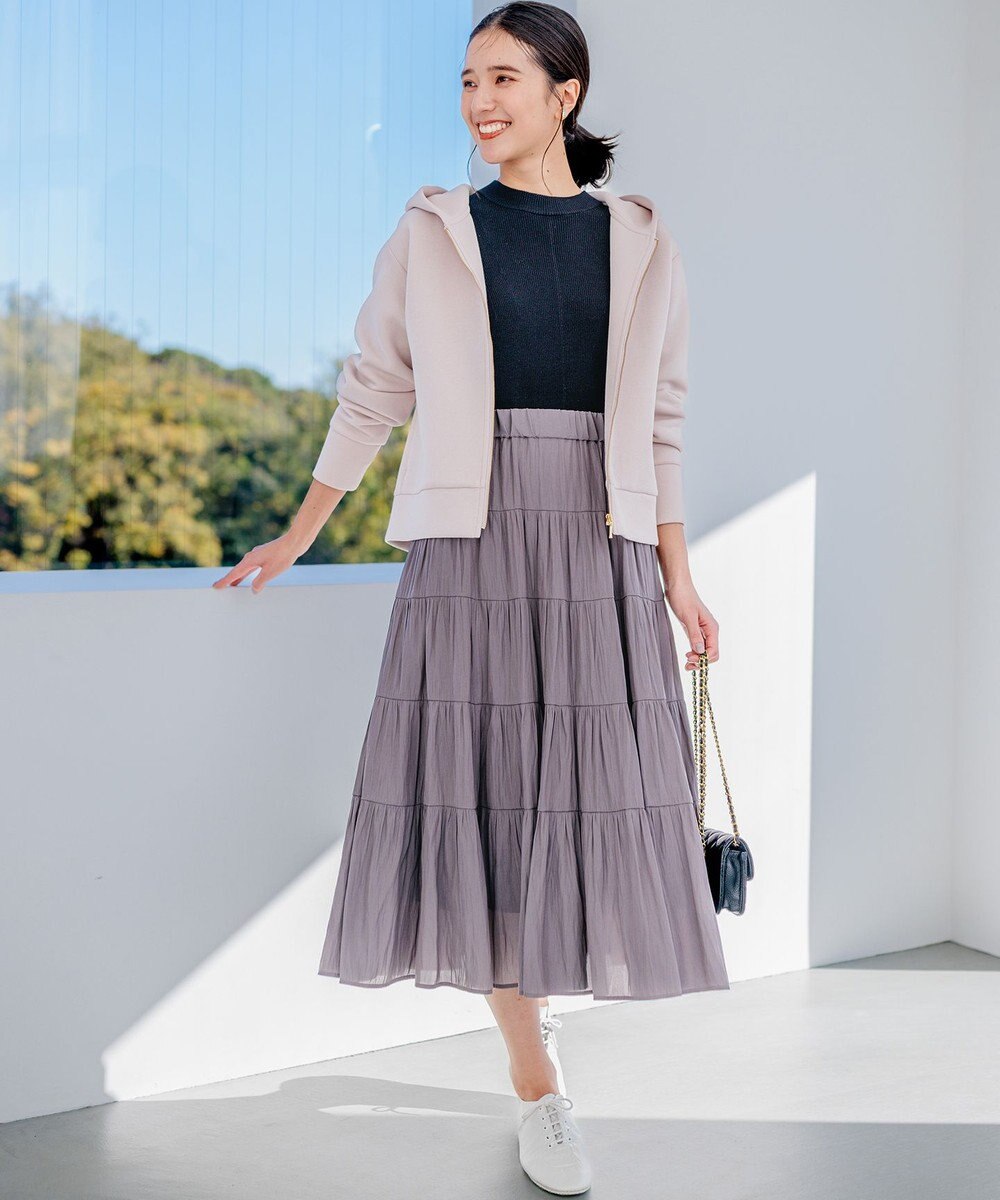 組曲 フード付きバックフリル パーカー 