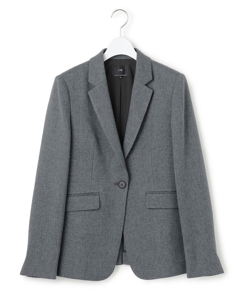 23区 【洗える】ウールライクカルゼ  テーラードジャケット 