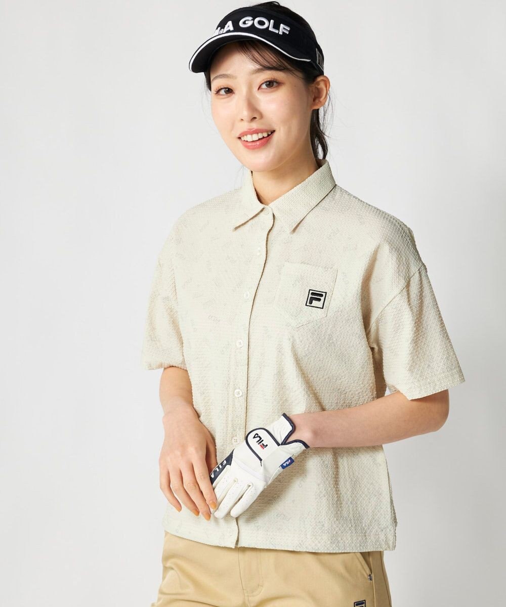 FILA GOLF／marie claire 【FILA GOLF】 ブランドロゴプリント半袖シャツ 