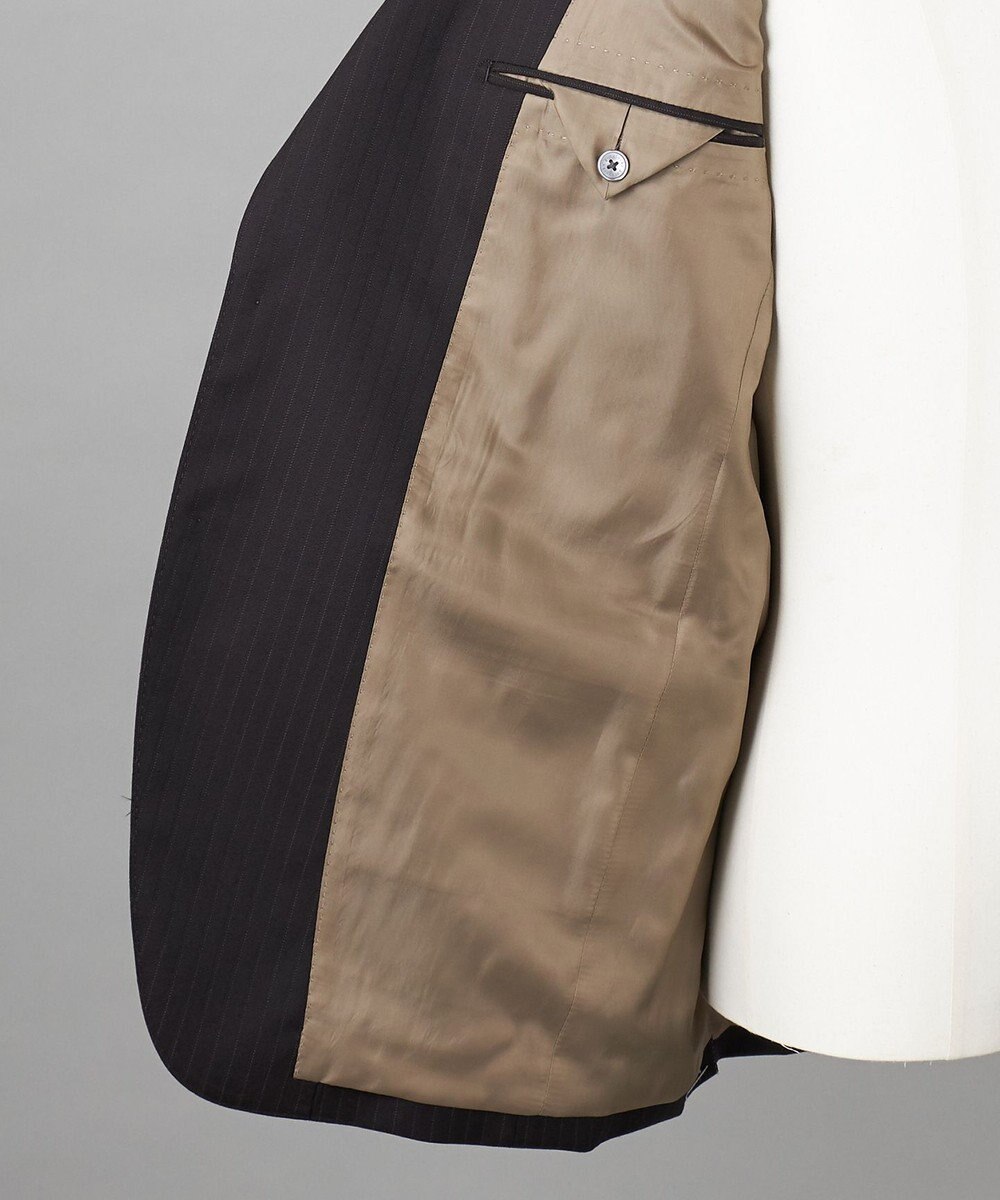 GOTAIRIKU シワになりにくい【御幸毛織/みゆきけおり】DRY SPINNER(ドライスピナー)スーツ（ブラウンストライプ） 