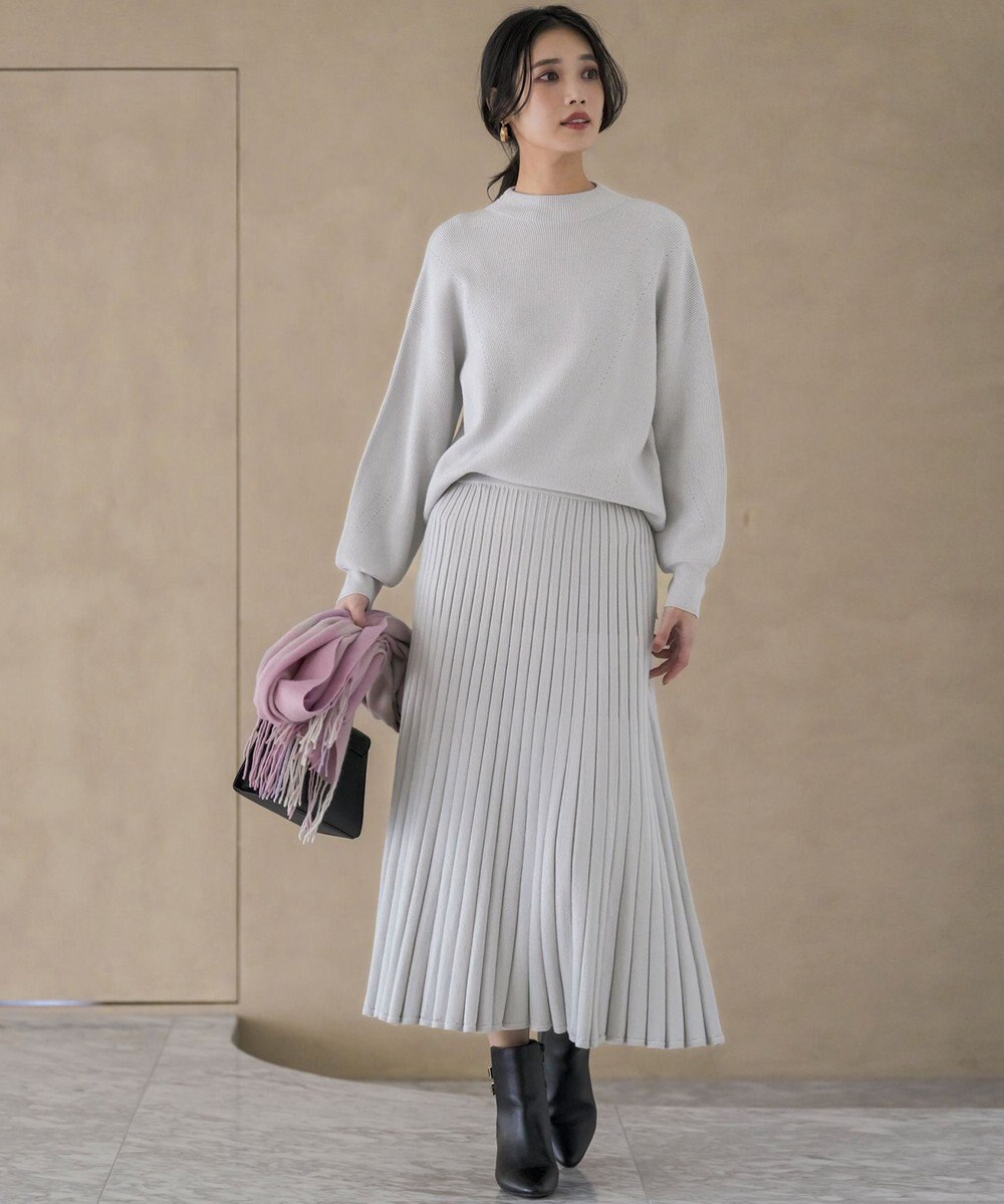 ANY SIS L CICA加工 ニット フレア スカート 