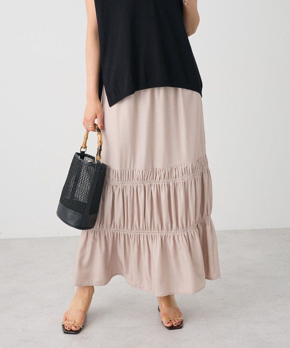 CRAFT STANDARD BOUTIQUE シャーリングティアードIラインスカート 