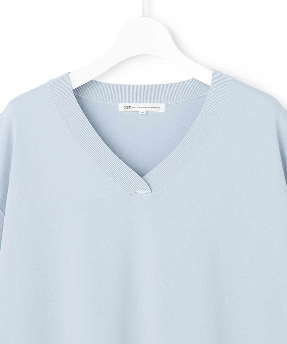 23区 L 【先行予約/WEB&一部店舗限定カラーあり/Lサイズ限定】レーヨンポリエステルストレッチ Vネック ニット 