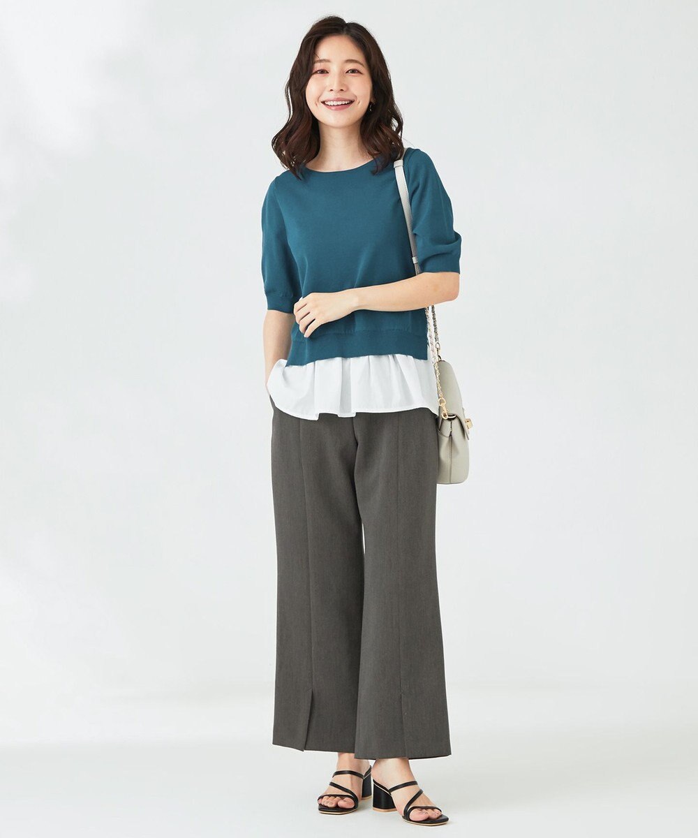 ANY SIS 【洗える】シャツテール ニットＴシャツ 