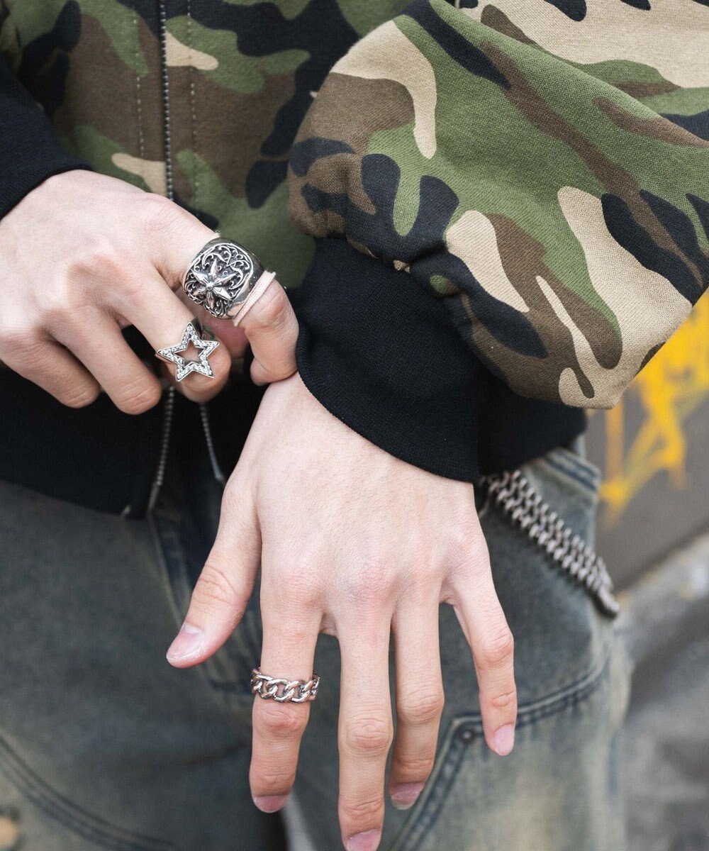 WEGO 【ユニセックス着用ITEM/MLサイズ展開】カモフラグラフィックZIPパーカー 