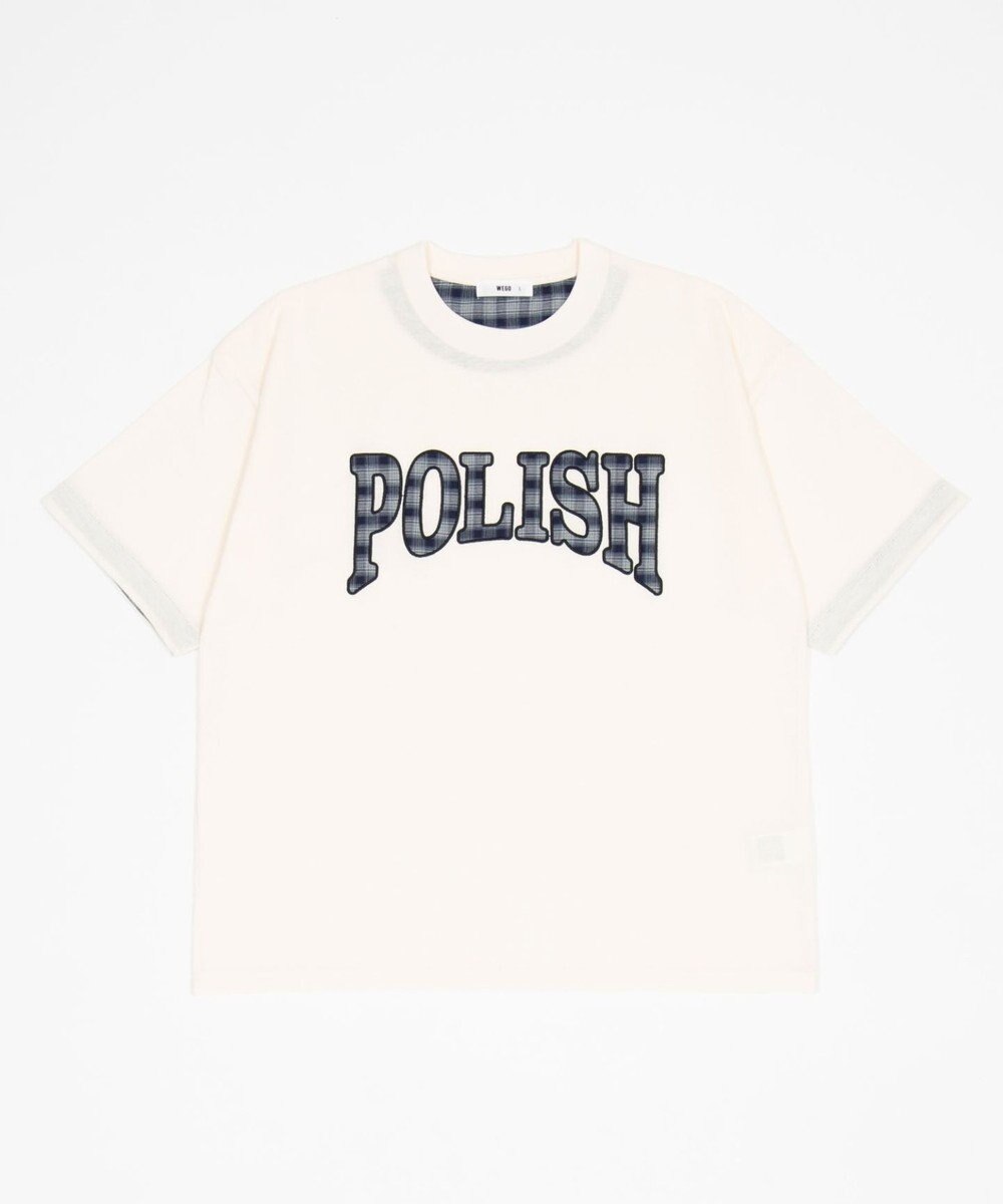 WEGO 【ユニセックス着用ITEM】チェックディテールロゴT（SS） 