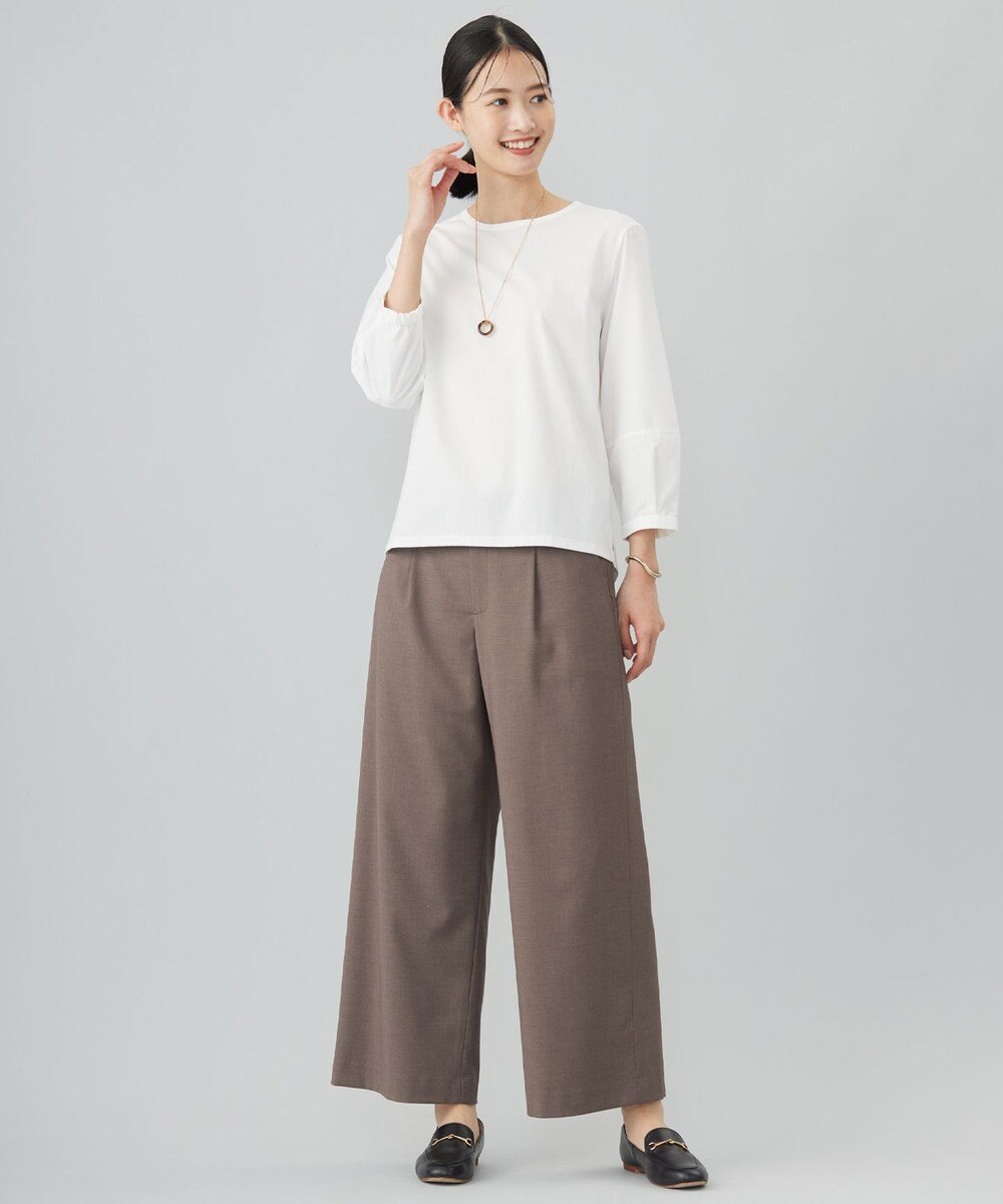 J.PRESS LADIES L プレーティングジャージー タックスリーブ カットソー 