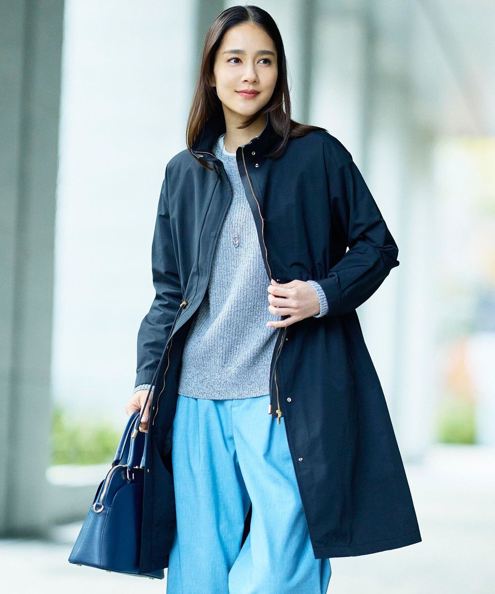 自由区 S コットンナイロンタッサースタンドカラー コート 