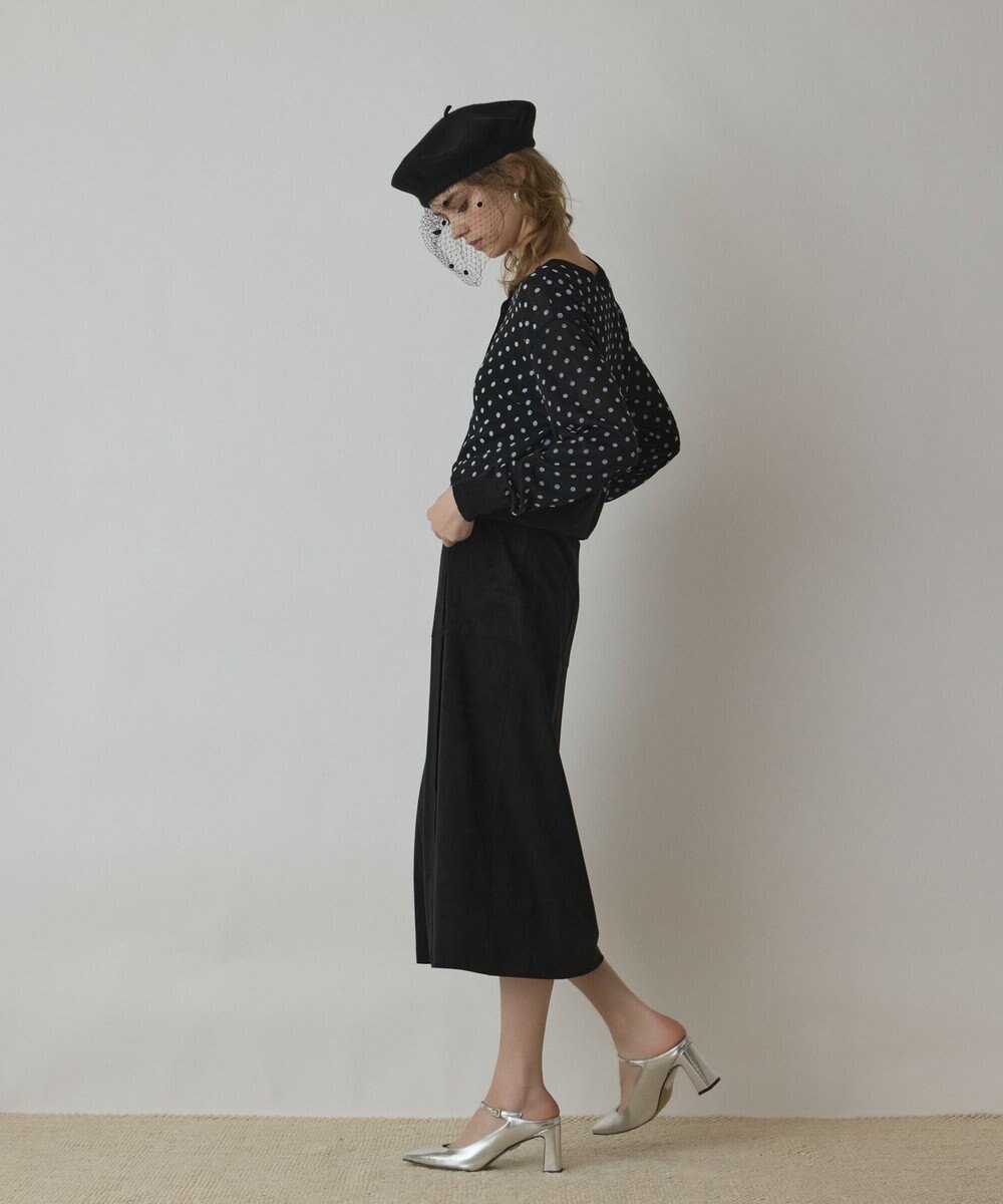 GRACE CONTINENTAL ドットフロッキーニットカーディガン 