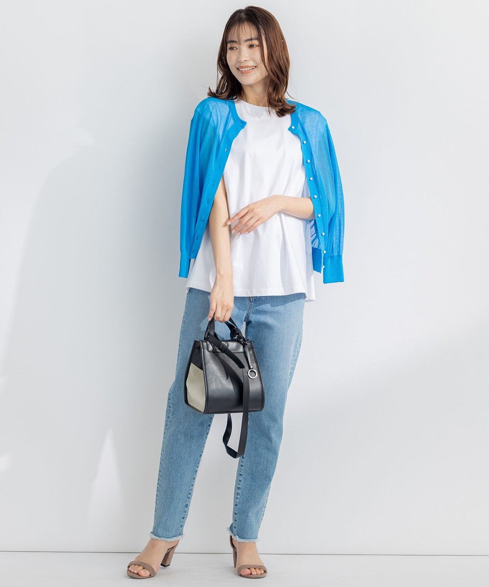 組曲 【洗える・2WAY】シアーニット カーディガン 