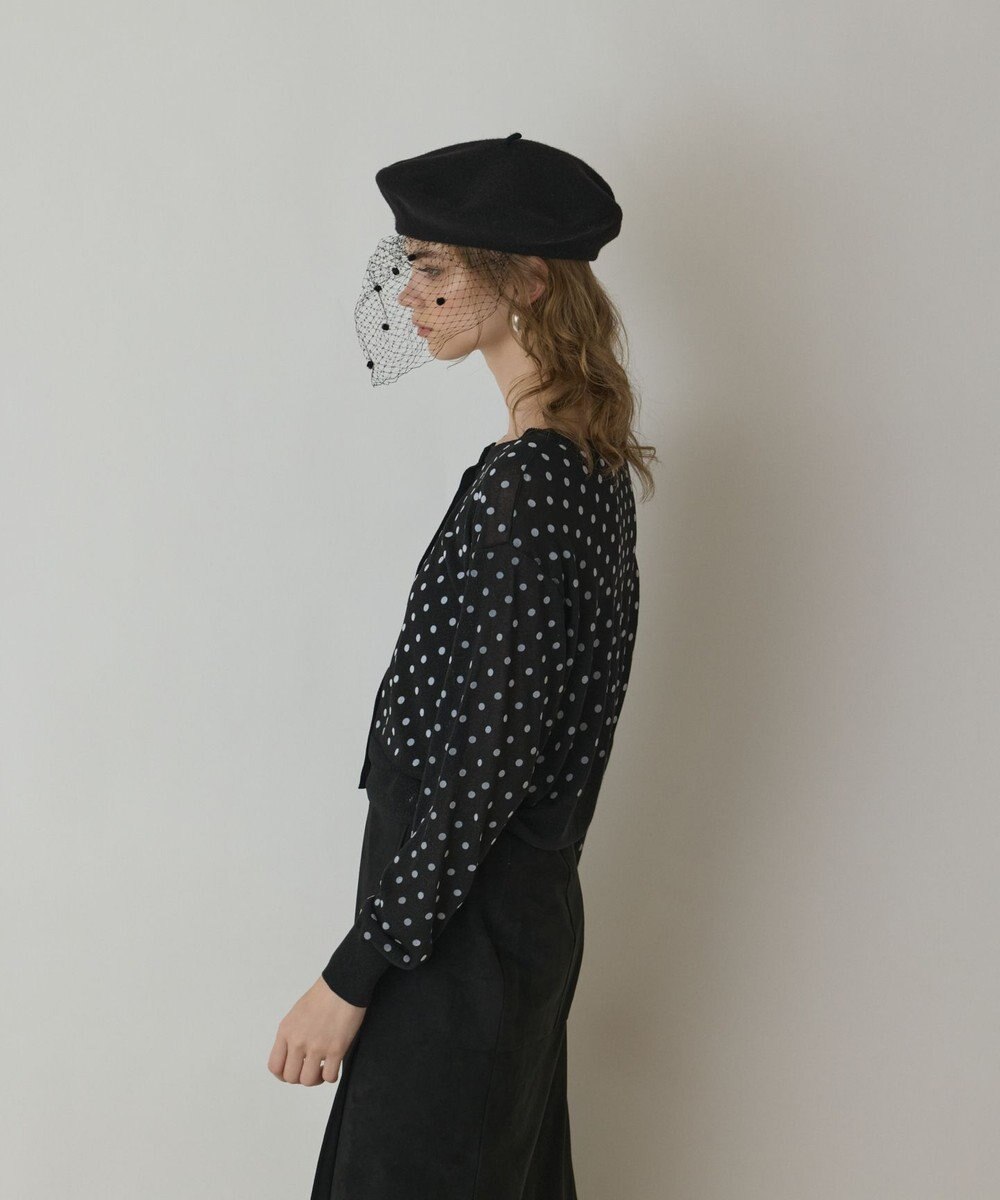 GRACE CONTINENTAL ドットフロッキーニットカーディガン 