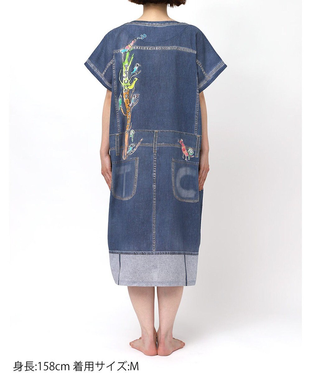 tsumori chisato SLEEP ツモリチサト ワンピース 綿100%(本体) 楊柳素材 3分袖 半袖 ロング丈 レディース UNT115 /ワコール 