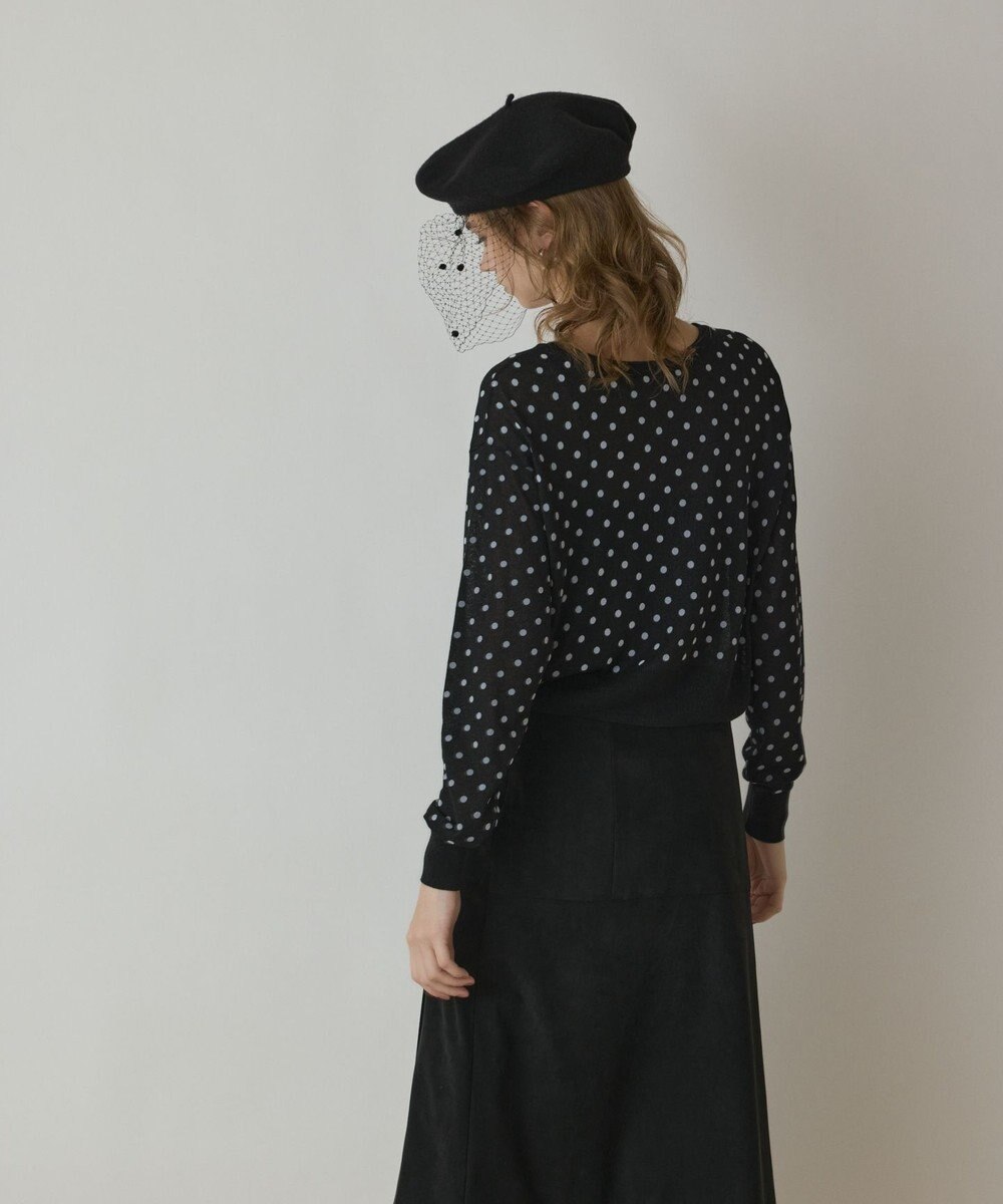 GRACE CONTINENTAL ドットフロッキーニットカーディガン 