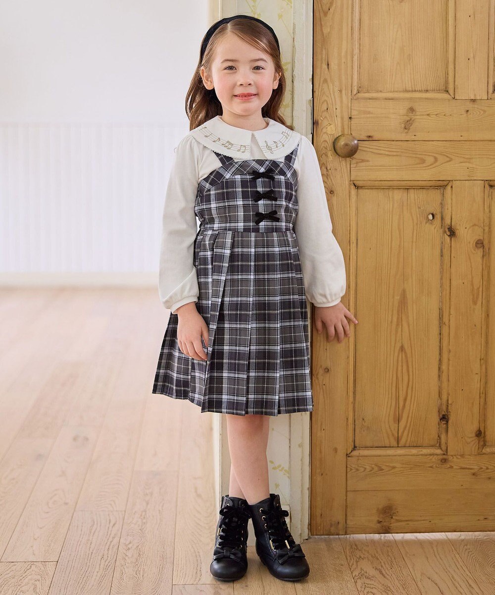 ANY KIDS チェックプリーツジャンパースカート 
