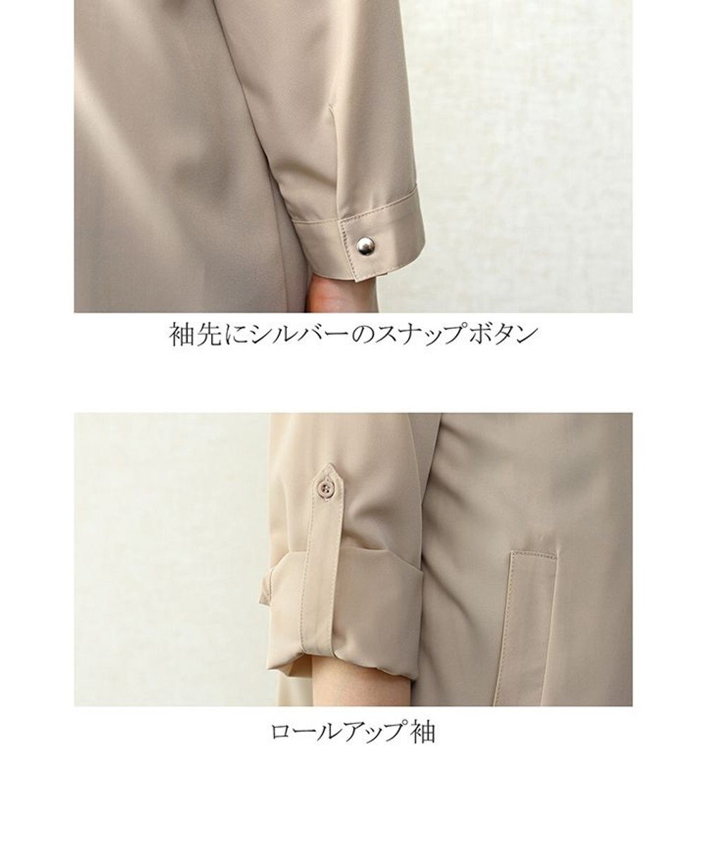 Tiaclasse 【洗える】大人可愛い衿ギャザーミディアムコート 