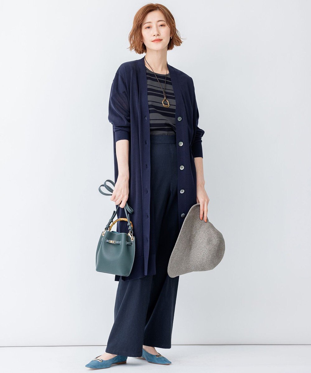 23区 L 【洗える】ランダムボーダー クルーネック カットソー 