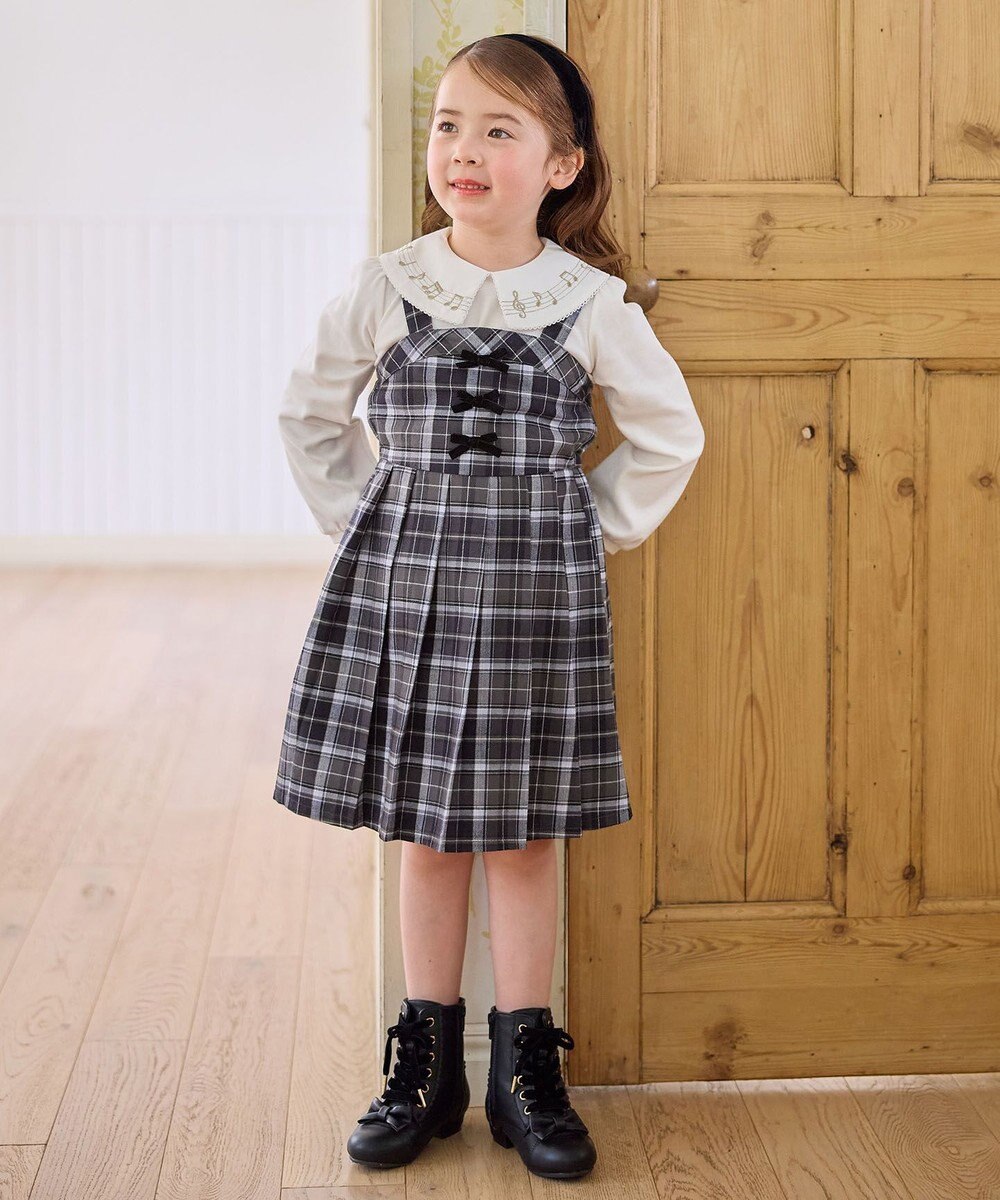 ANY KIDS チェックプリーツジャンパースカート 