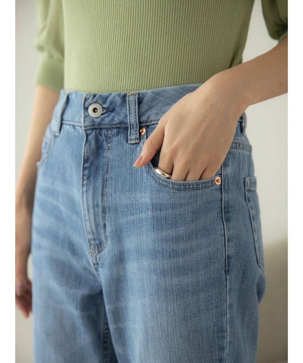 earth music&ecology セルフカットセミフレアデニムパンツ 