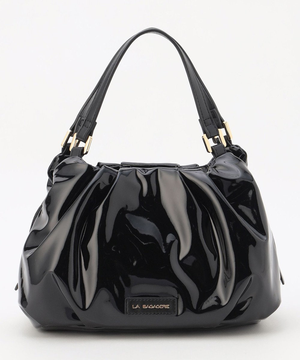 LA BAGAGERIE ソフトエナメル2WAYハンドバッグ Sサイズ 