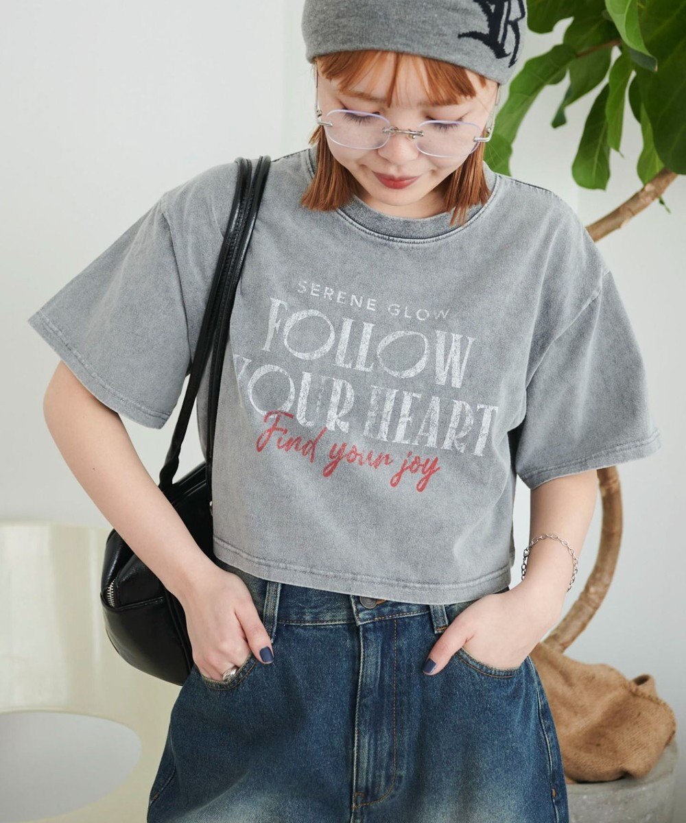 WEGO ヴィンテージウォッシュグラフィックショートT 