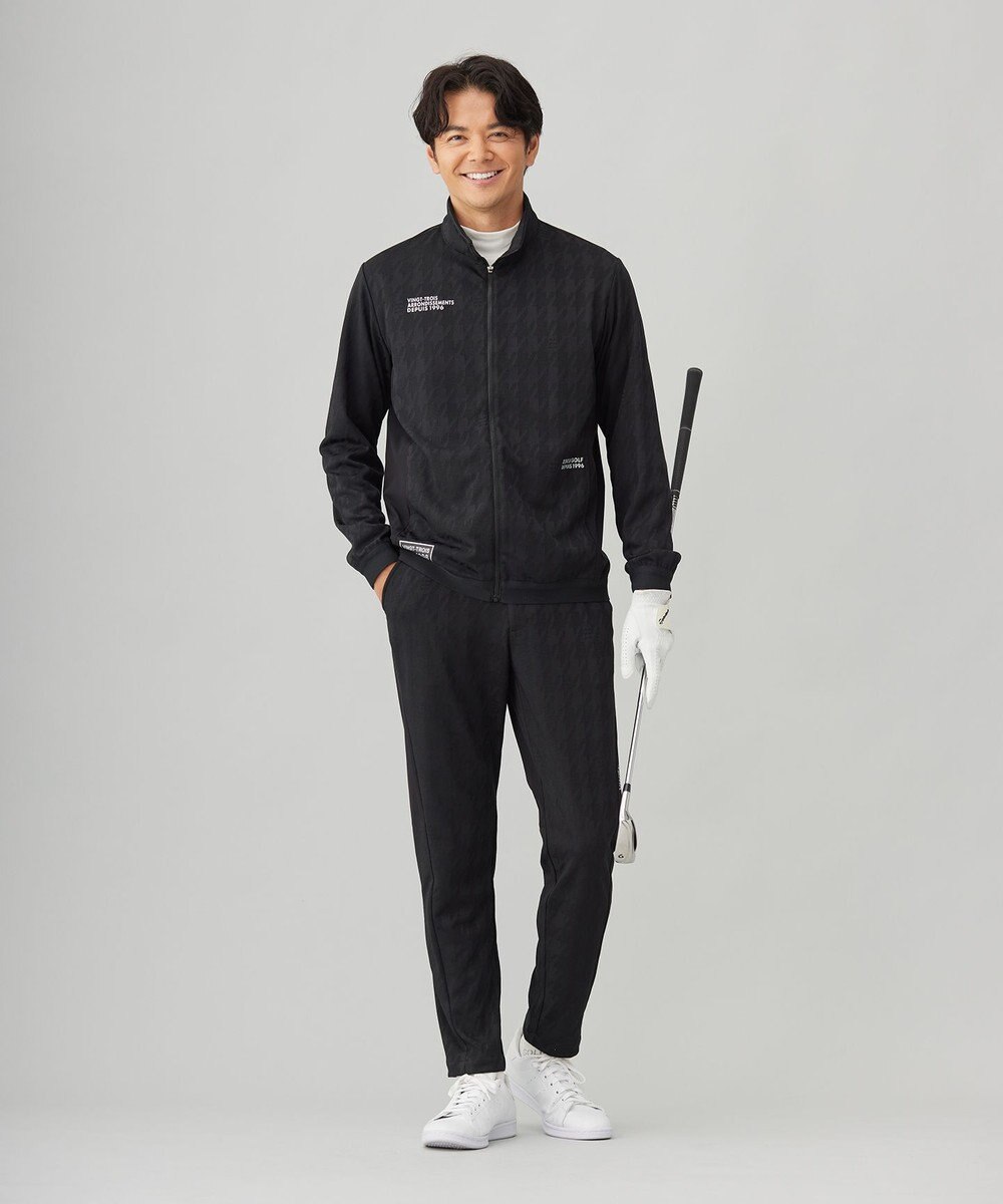 23区GOLF 【MEN】【UVカット】千鳥ジャカードニットブルゾン 