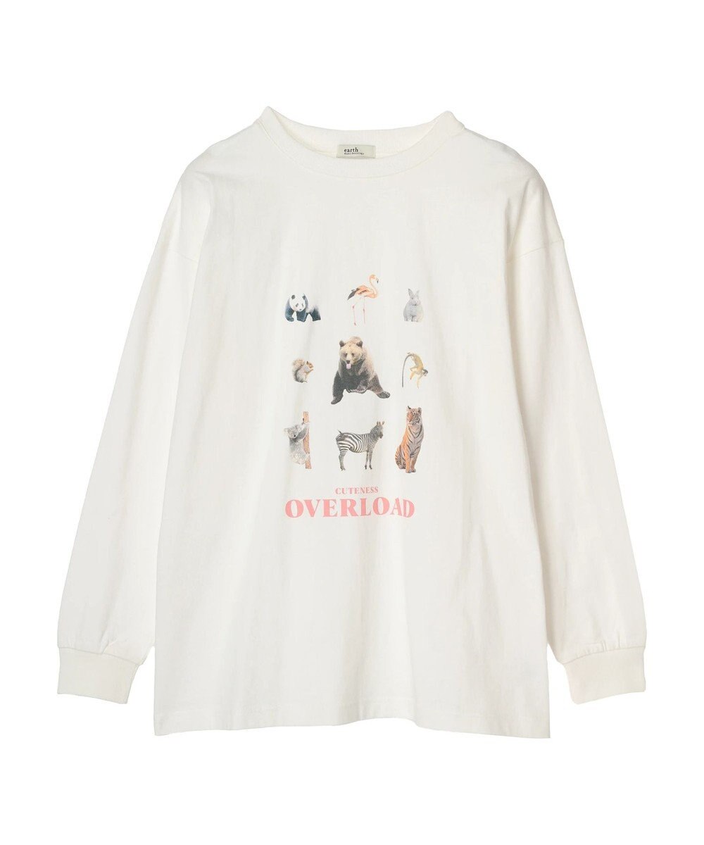 earth music&ecology アソートアニマルプリントロンＴｅｅ 