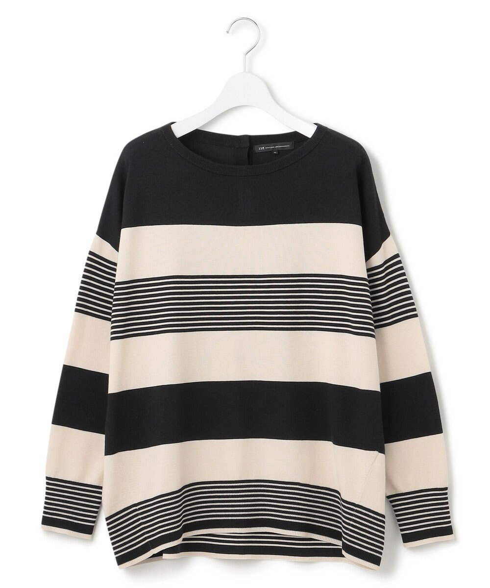 23区 S 【洗える】ウールコットンストレッチ オーバーサイズ ニット 