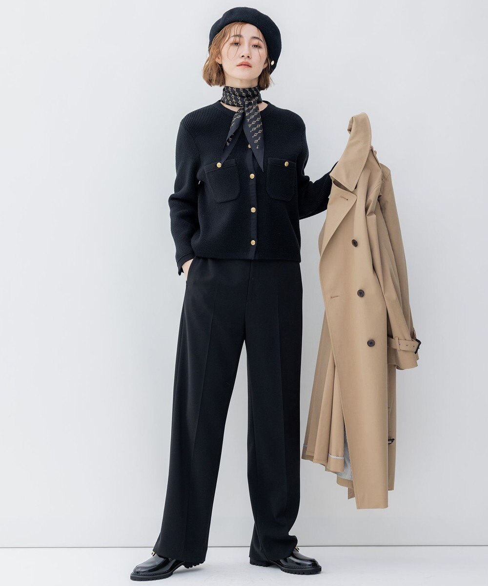 23区 【洗える】ストレッチダブルクロス サスペンダーパンツ 