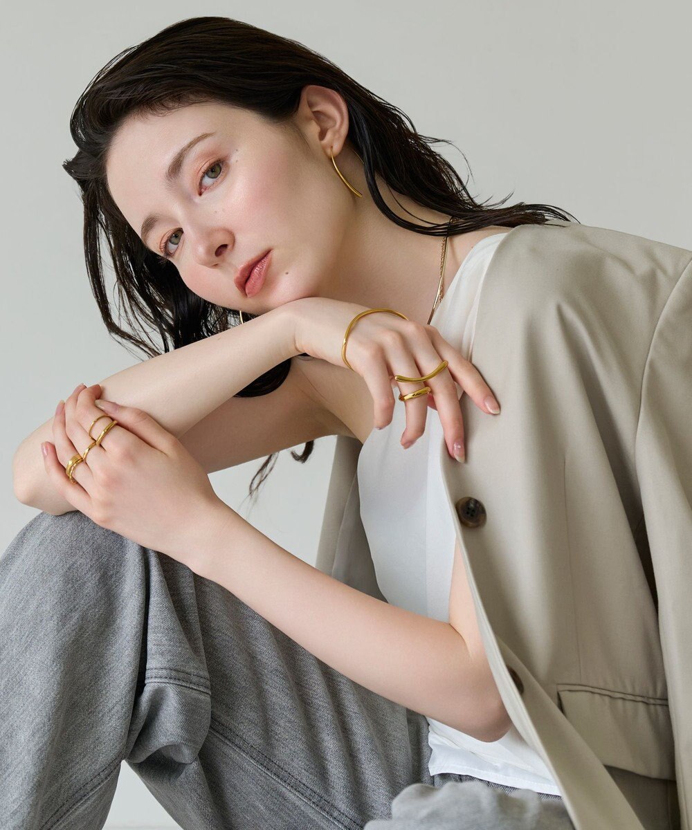 Phoebe 〈金属アレルギー対応〉サンドウェーブリング　ゴールド　ステンレス 