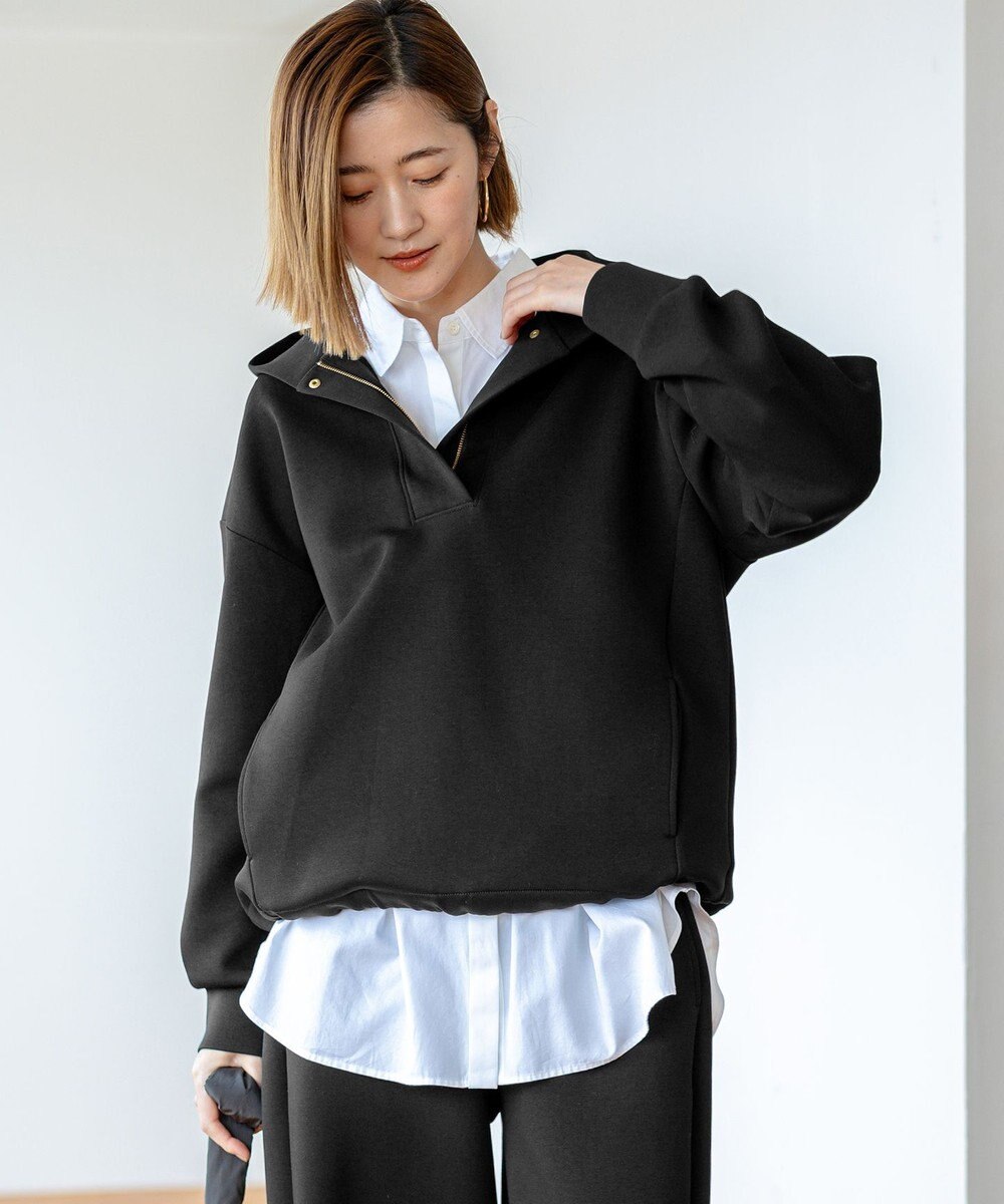 23区 S 【洗える】コットンエアーダンボール ドロスト フーディー 