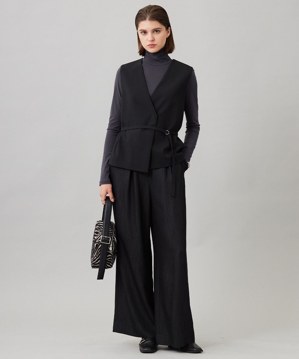 ICB L 【UVカット・洗える】ウール2WAYストレッチ Vネックベスト 