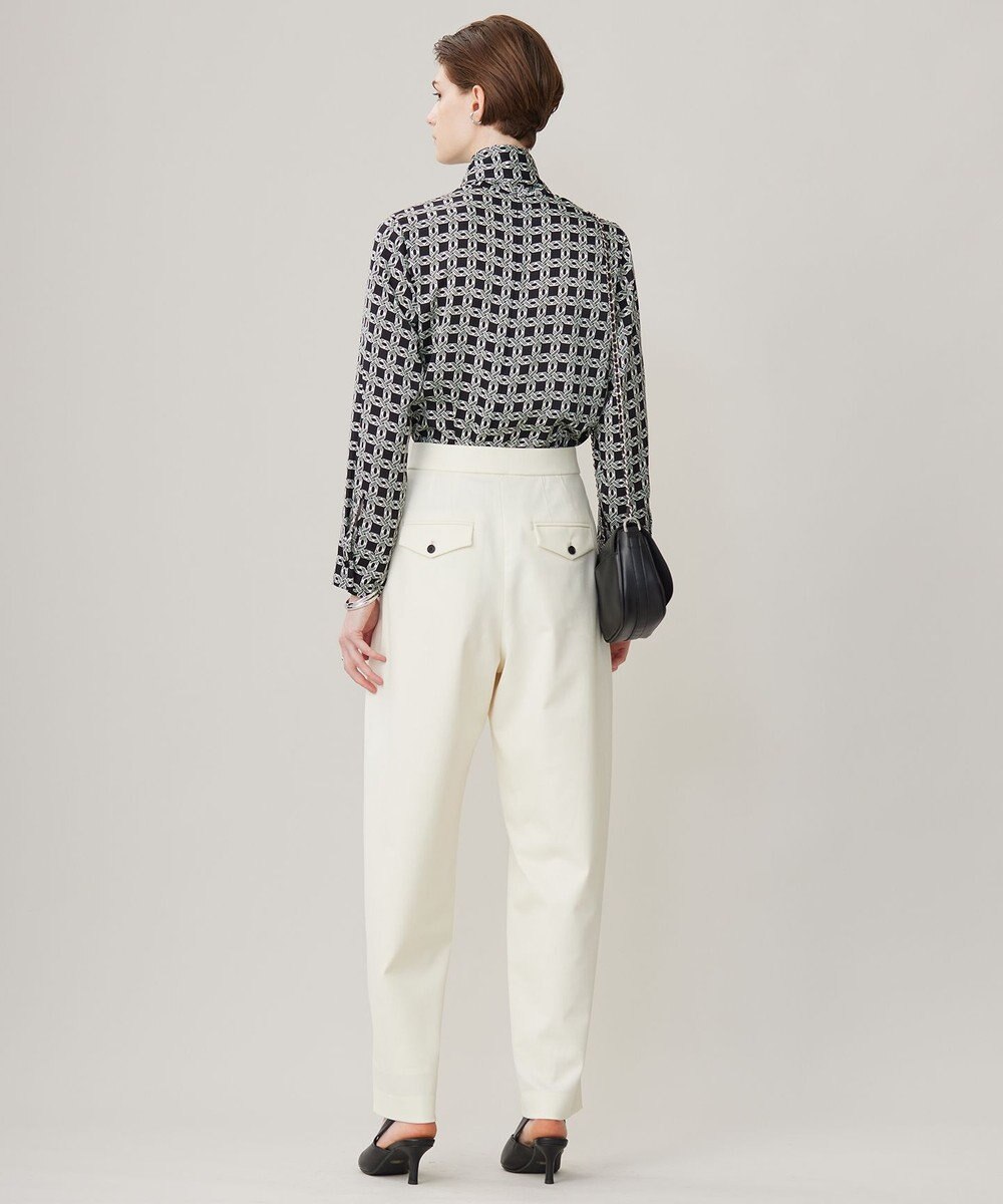 ICB 【洗える】レトロウォールペーパープリント ブラウス 