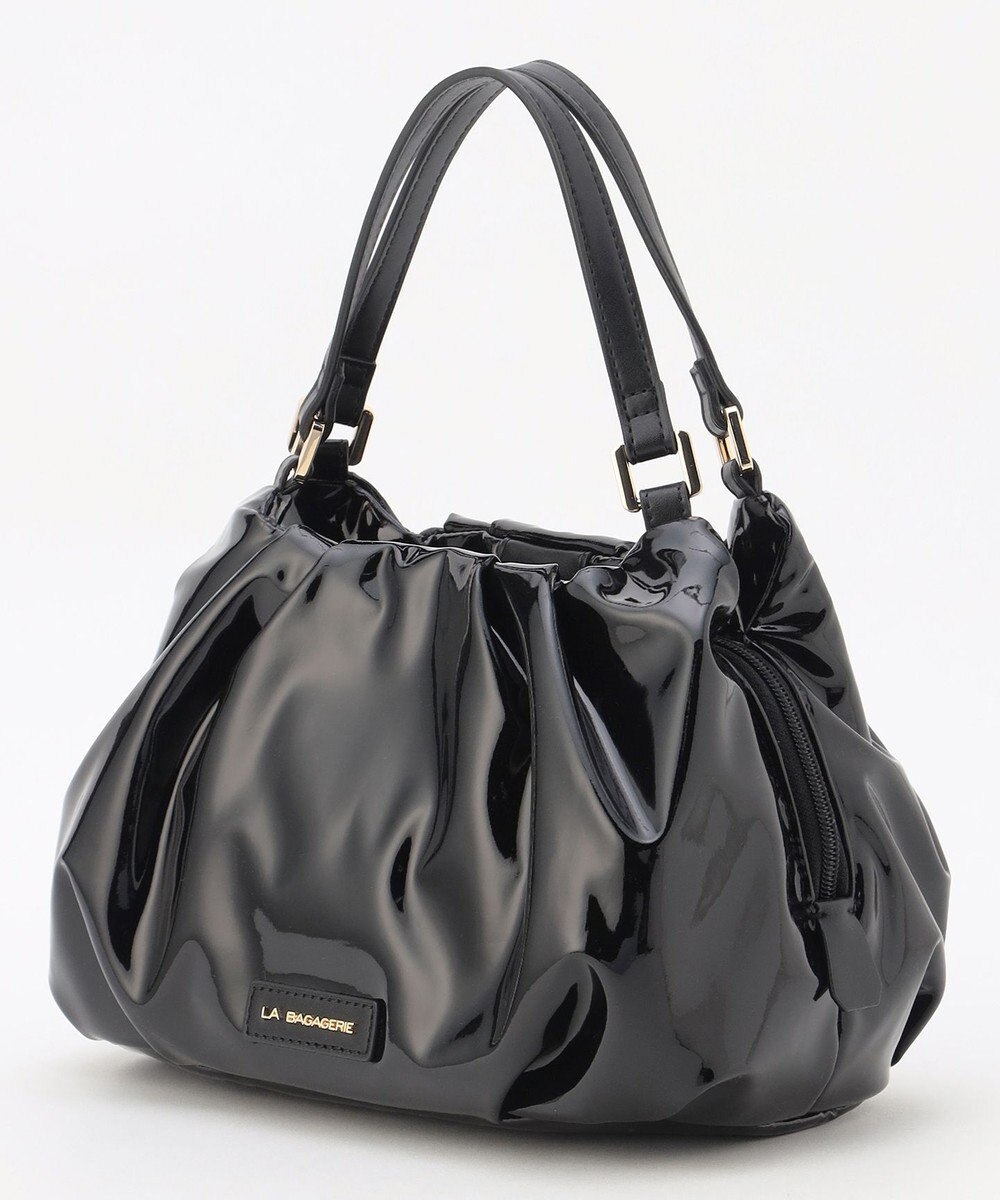 LA BAGAGERIE ソフトエナメル2WAYハンドバッグ Sサイズ 