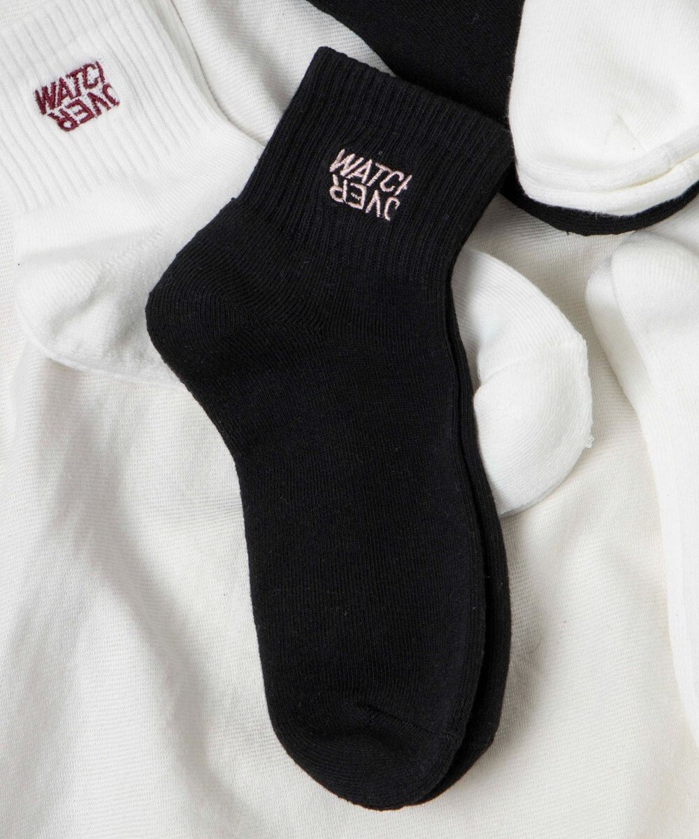 WEGO デザインロゴ刺繍アンクル底パイルソックス 