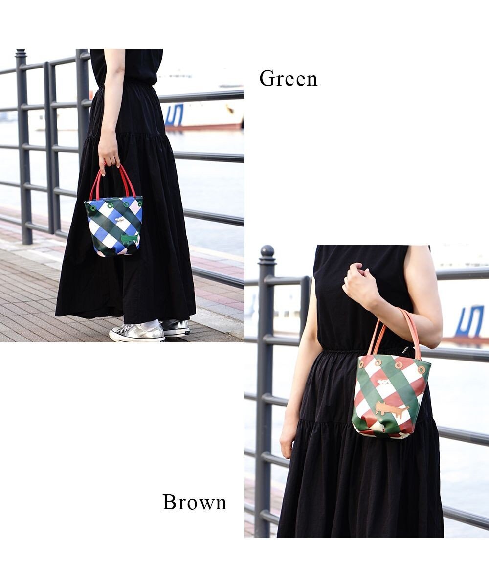 tsumori chisato CARRY くもネコチェック ハンドバッグ ミニバッグ 