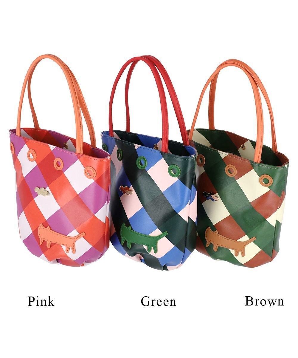 tsumori chisato CARRY くもネコチェック ハンドバッグ ミニバッグ 