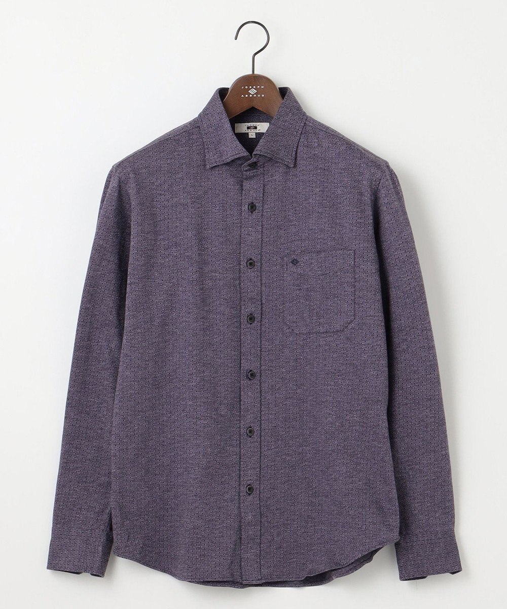 JOSEPH ABBOUD 【洗える】ドットジャガード ジャージー シャツ 